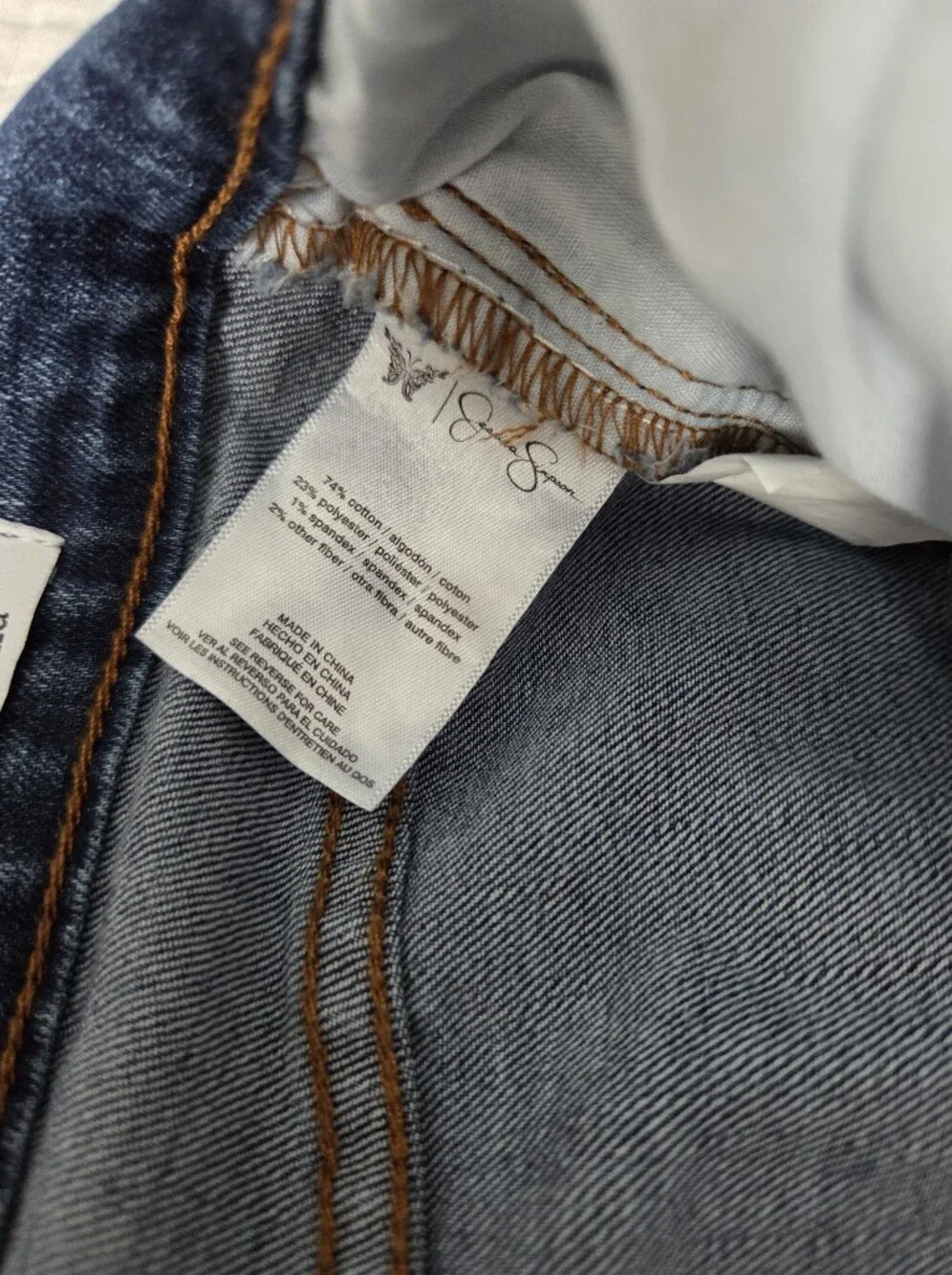Jessica Simpson Blue Wide-Leg Floral Tie-Dye Jeans